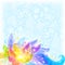 Shining flowers and snow vector background