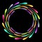 Shining glowing neon ring. Abstract background with a luminous effect.