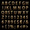Shining Gold Alphabet vector Letters and numbers instant Download