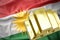 Shining golden bullions on the kurdistan flag