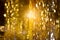 Shining golden mosaic glass texture background