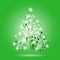 Shining green ornamental Christmas tree