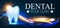 Shining Helthy Tooth with Motion Lights. Frech Stomatology Design Template. Dental Health Concept. Oral Care.