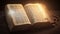 Shining Holy bible ancient book banner lluminated message
