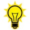 Shining light bulb icon