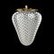 Shining and nuanced metal surface silver strawberry natural summer juicy fruit with leaf isolated high quality realistic