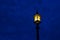 Shining old square lantern, twilight