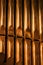 Shining organ tubes closeup vertical photo