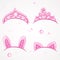 Shining pink girls tiaras with diamonds