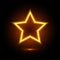 Shining retro neon star. Vintage bright sign board