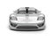 Shining silver modern super sports car - front view