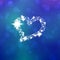 Shining sparkles in cute heart shape on blue