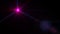 Shining star with blue and pink rays appears and disappears on black backdrop.