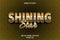 Shining star editable text effect 3 dimension emboss luxury style