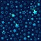 Shining stars seamless pattern. Dark starry sky