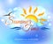 Shining summer time typographical background with