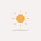 Shining sun. Color icon with shadow. Weather vector illustration