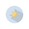 Shining sun. Flat icon on a circle. Weather vector illustration