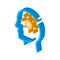 Shining Sun In Man Silhouette Mind isometric icon