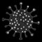 Shining Triangular Network Mesh Coronavirus Icon with Glare Spots