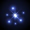 Shining vector star illustration. Glow spot radiance.