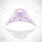 Shining violet  tiara with diamonds and pearls