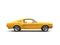 Shining yellow American vintage muscle car - side view