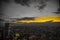 Shinjuku of city landscape and sunset visible from the observatory of the Tokyo Metropolitan Government Building