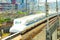 Shinkansen Bullet Train Departing Kyoto Angled