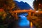 Shinkyo Bridge during autumn in Nikko