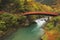 Shinkyo Bridge in Nikko, Japan in autumn