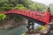 Shinkyo Sacred Bridge stands at the entrance to Futarasan Shrine in Nikko, Japan