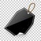 Shinning rectangle Blank Tag with soft shadow and curl effect at fake transparent background