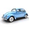 Shinny blue European vintage car
