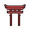 shinto religion color icon vector illustration