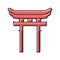 shinto religion color icon vector illustration