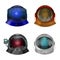 Shiny Astronaut Helmets Realistic Set
