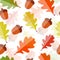 Shiny Autumn Natural Leaves Seamless Pattern