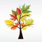 Shiny Autumn Natural Tree Background. Vector