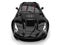 Shiny black modern convertible super sports car - top down headlight closeup shot