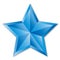 Shiny Blue Star in White Background