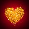 Shiny blurred gold heart