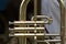 Shiny brass wind instrument