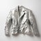Shiny Bumpy Texture Jacket Against Solid White Background Image