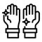 Shiny clean hands icon, outline style