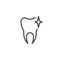 Shiny clean tooth line icon