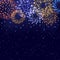 Shiny color fireworks on starry sky background for Your holiday design