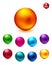 Shiny Colored Spheres on White Background