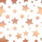 Shiny copper foil stars seamless vector pattern