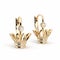 Shiny Crown Earrings In Yellow Gold With Diamond Accents